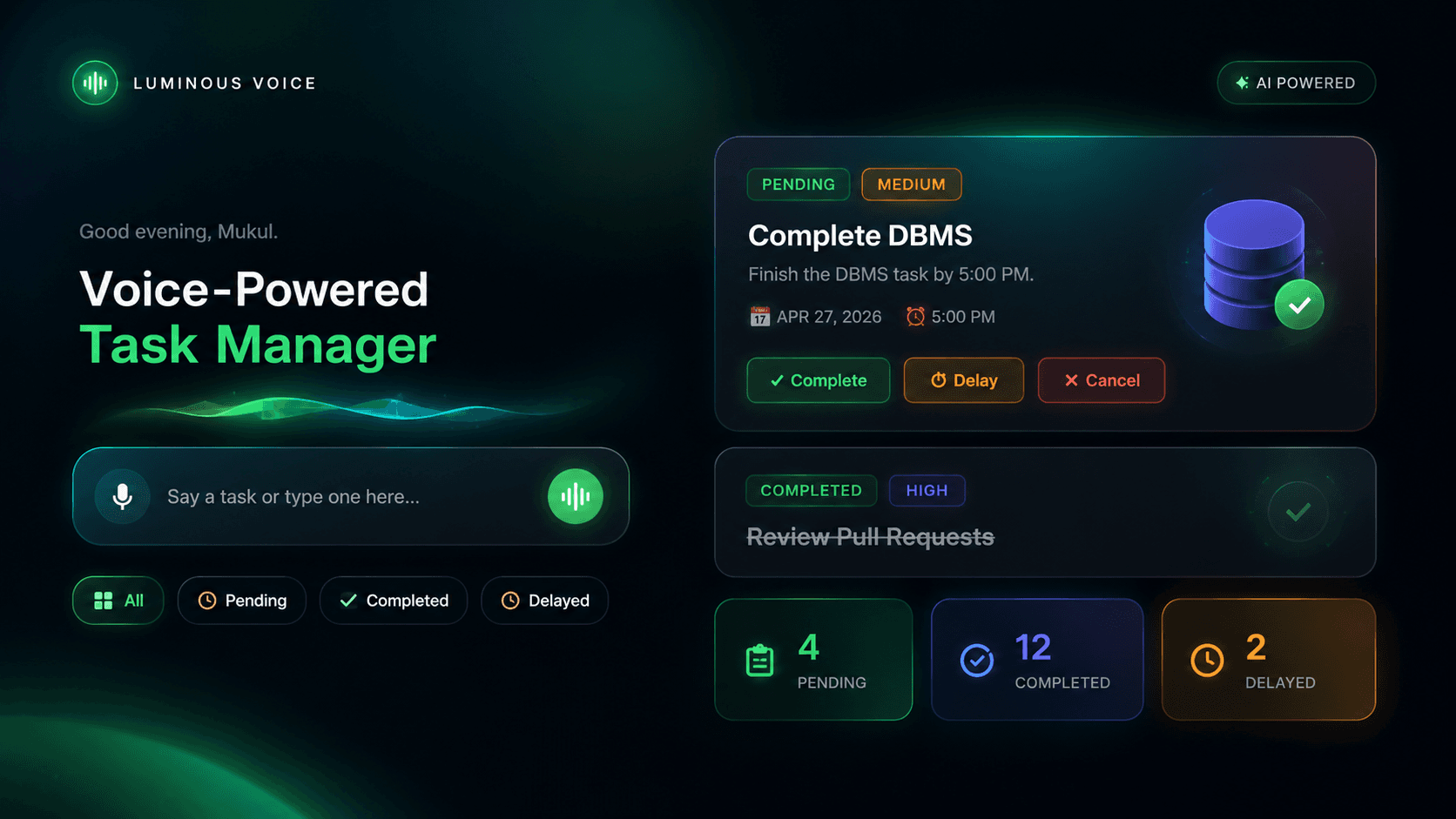 Luminous Voice placeholder preview